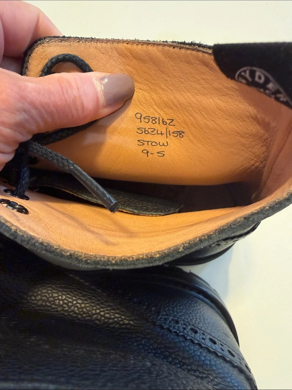 Todd Snyder Trickers Black Leather  Lace-Up Boots Sz 9.5.  New. No box.  Bag1